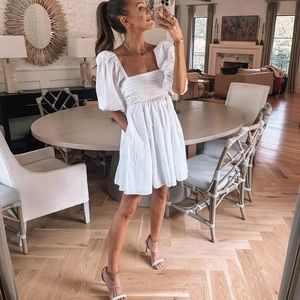 Abercrombie Ruched Bodice Puff Sleeve Mini Dress